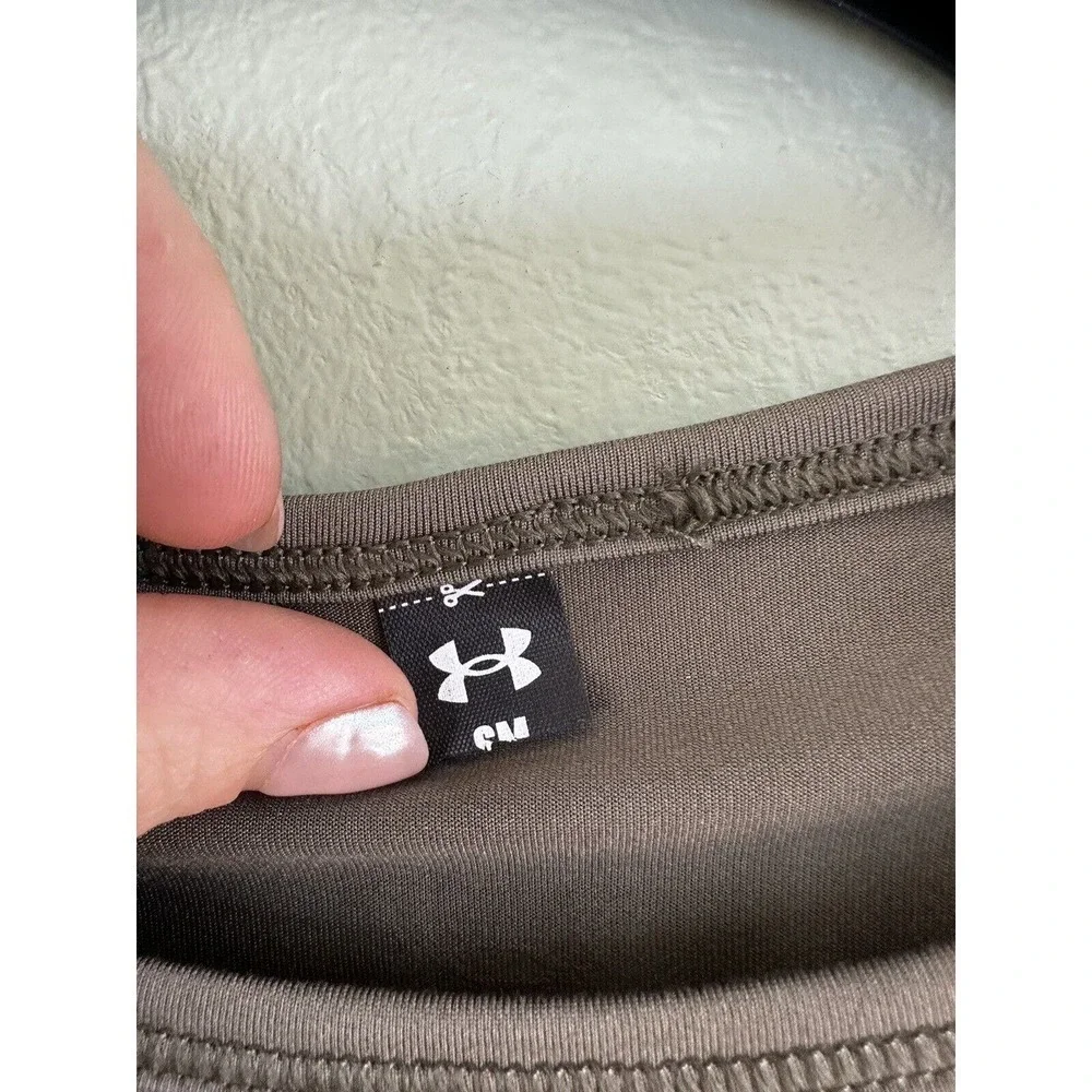 Under Armour Shirt Top Sz S Rouched Gym Workout Side Tie Running Athletic Green‍ - Picture 6 of 8